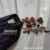 Korea韩国 Sarah 设计师暗纹系列发饰发圈发夹鸭嘴夹发抓刘海