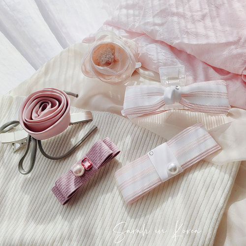 Sarah in Korea韩国 粉嫩系列发饰花苞蝴蝶结弹簧夹发夹发抓夹