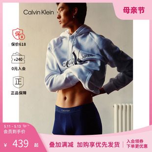 胸前双LOGO纯棉美式 Calvin CK男女款 休闲时尚 Klein 连帽加绒卫衣