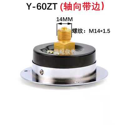 雷尔达压力表面板式仪表Y60ZT 11.6MPAY60Z轴向真空压力表水压表