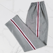 款 四季 支持定制 子白宽杠压酒红杠棉质校裤 高中小浅灰色学生校服裤