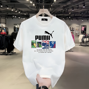 奥莱新款纯棉半袖T恤男士2026夏季宽松休闲短袖重磅潮流上衣服