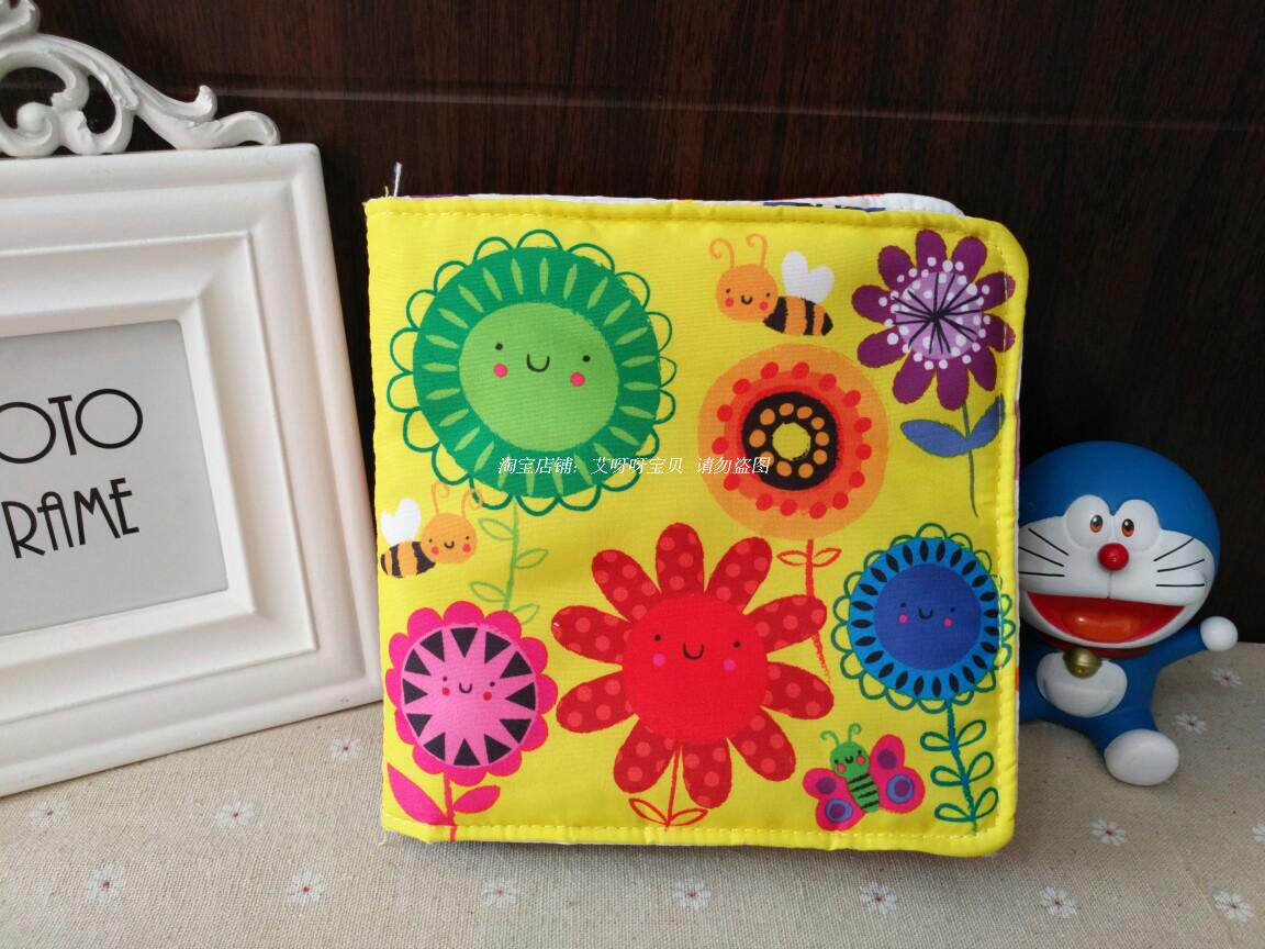 出口外单货  早教视觉训练布书 黑白对比色 促进视力发育 带响纸