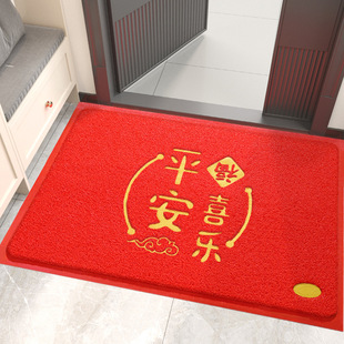 高档入户门地垫丝圈加厚防滑蹭土中式喜庆乔迁玄关进门口脚垫地毯
