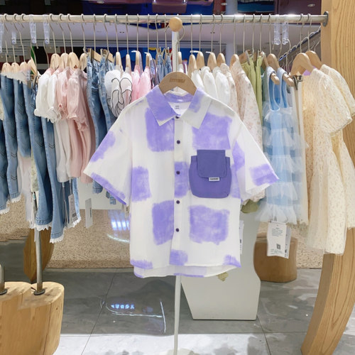 2025夏季imau奕玛童装男大童短袖衬衣儿童清凉休闲衬衫52LF234103