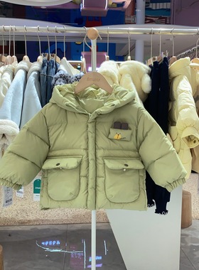 2025冬季imau奕玛男小童装儿童外套加厚卡通小熊羽绒服54SF102003