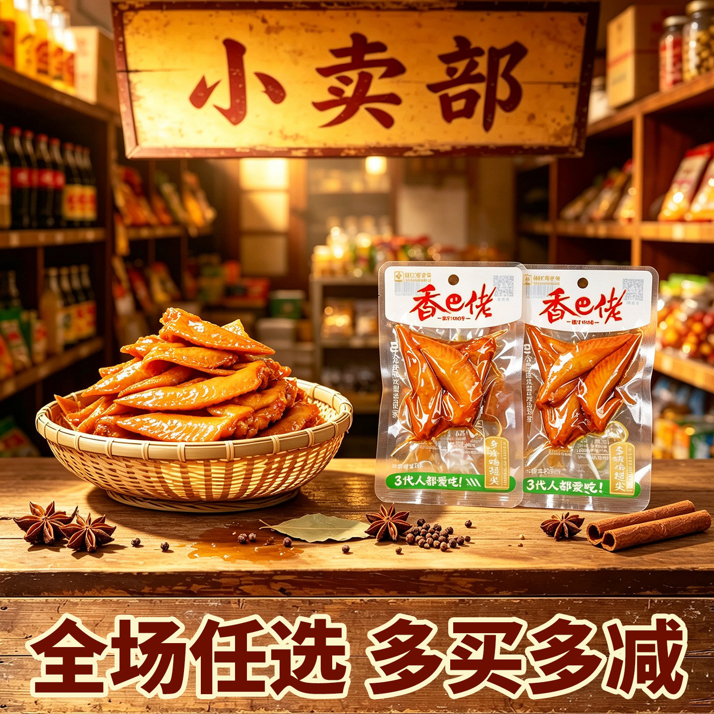 香巴佬多味翅尖26g开袋即食鸡翅尖休闲追剧解馋鸡肉类零食品小吃