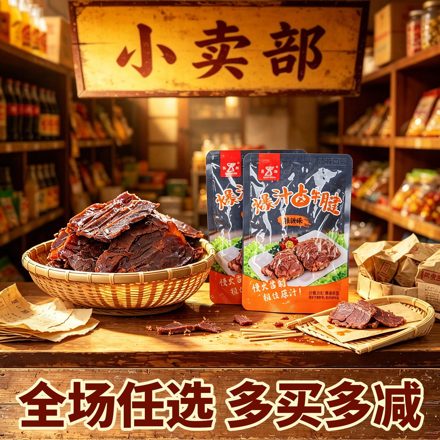 康森爆汁香辣卤牛腱即食温州特产
