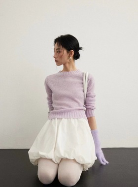 LION&CAT韩系少女感云朵花苞裙白色蓬蓬裙半身裙