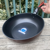 28cm外贸加厚大金不粘煎炒锅平底炒锅燃气电陶炉卡式 炉轻便家用