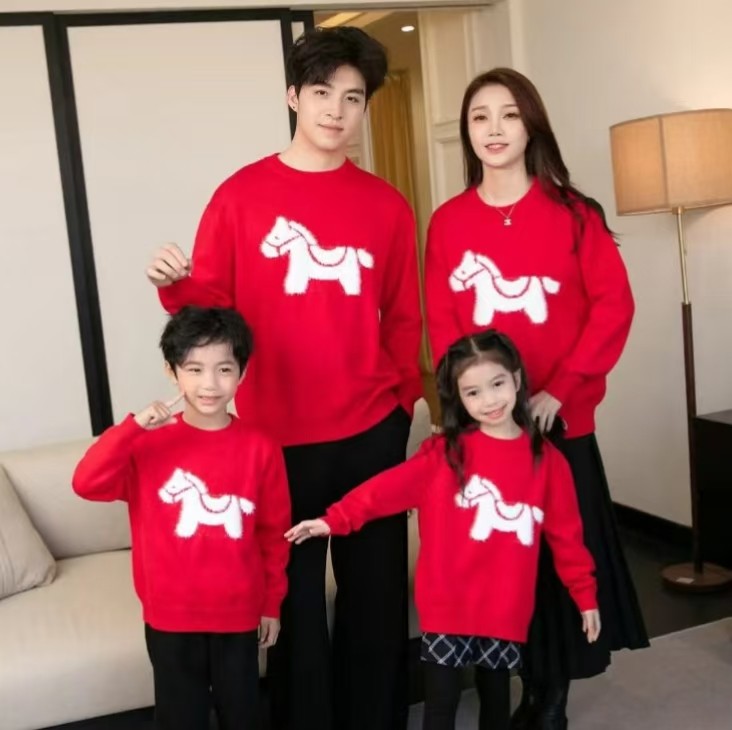 马年亲子装红色毛衣一家三口2026新款本命年加厚喜庆母子母拜年服,童装/婴儿装/亲子装,亲子装/亲子时装,淘宝优惠券,粉丝福利购,淘宝优惠卷