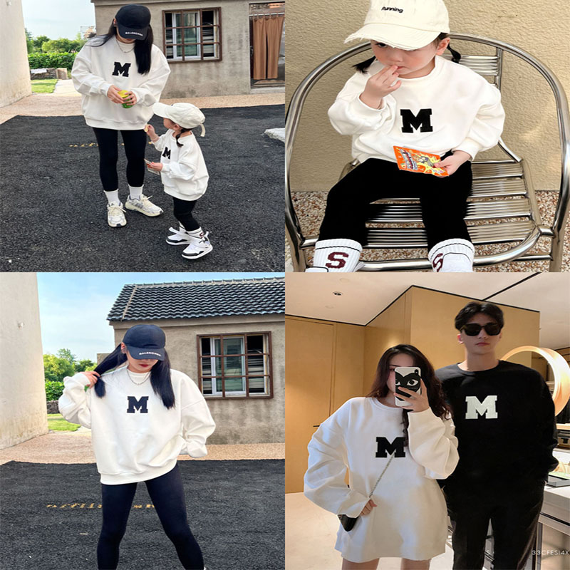 亲子装秋款卫衣2025新款潮一家三四口纯棉洋气母子母女装婴儿爬服