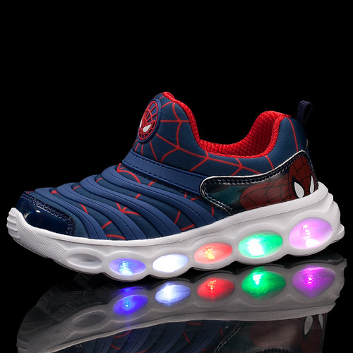 透气卡通男童亮灯运动鞋发光童鞋