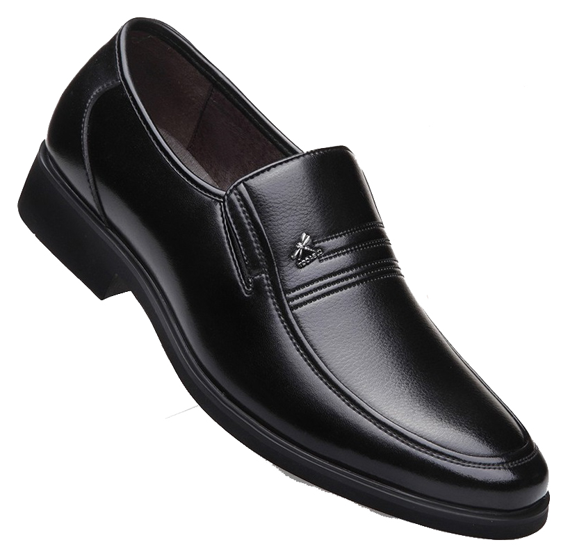 冬季加绒商务软底中老年男士皮鞋