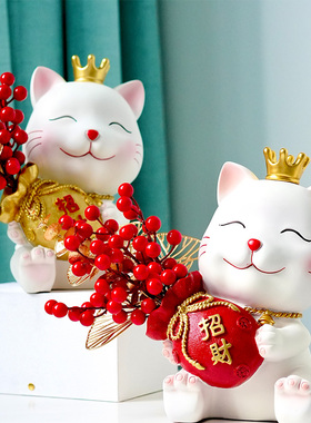 招财猫摆件新年春节居家客厅商店迎客收银台卡通可爱喜庆乔迁装饰