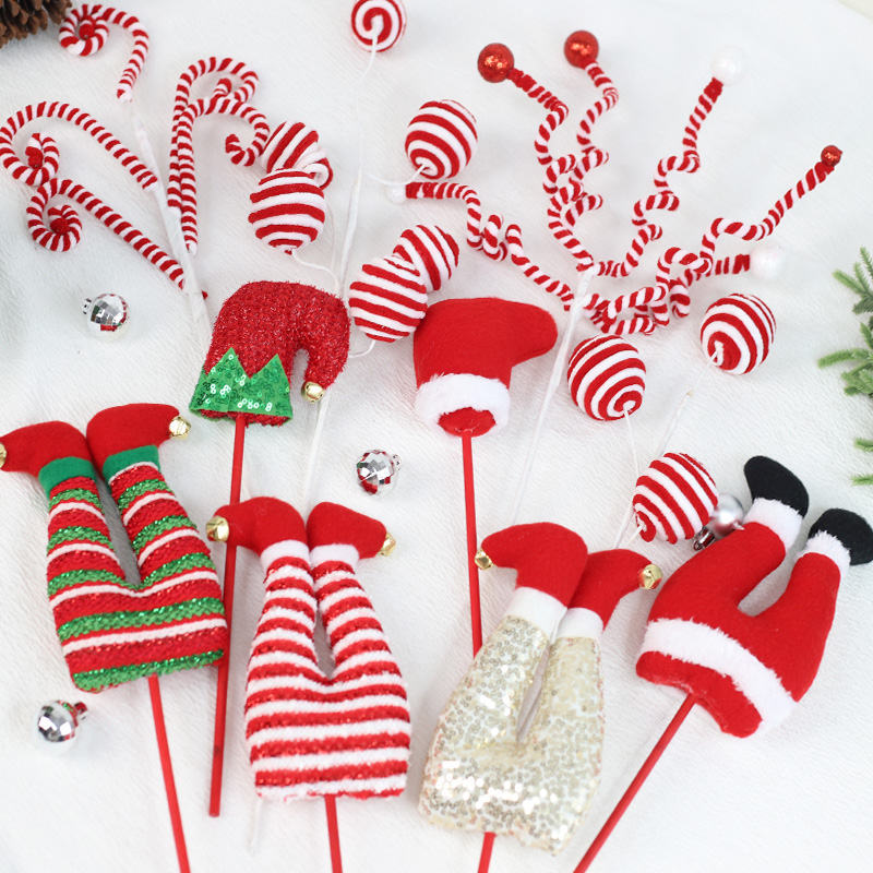 圣诞节毛绒插枝扭扭棒网红时尚个性节日氛围装饰创意圣诞花束礼物