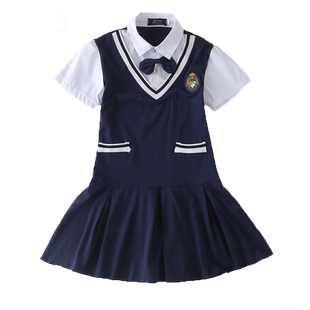 小学生校服夏装短袖学院风幼儿园班服夏季英伦风套装夏天儿童园服