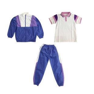 粉红小熊春季中学生运动服校服套装长袖小学生班服儿童三件套