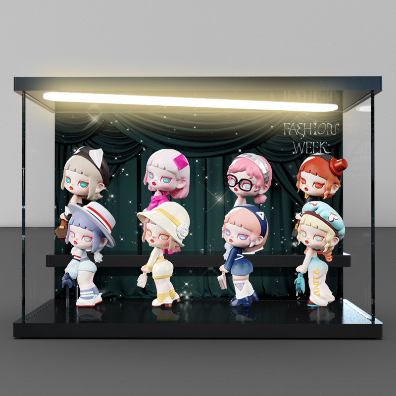 收纳盒适用TNTSPACE ANITA3代时装周系列潮玩盲盒灯光场景展示盒