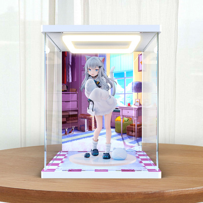 适用 Nachoneko 甘城猫猫 手办模型高清展示盒亚克力回型灯收纳盒