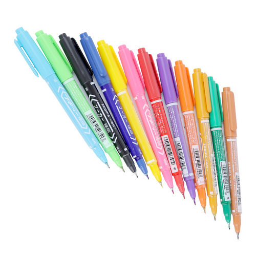 十二色油性双头记号笔 彩色勾线笔防水耐擦油性笔厂家