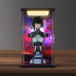 适用 艺画开天 灵笼 ASH 1/4半身像 手办摆件 回型灯亚克力收纳盒