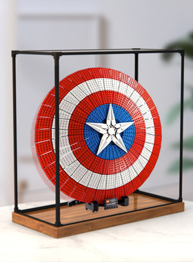 76262漫威超级英雄系列美国队长盾牌合金框亚克力防尘展示盒