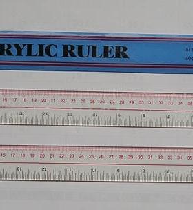 小天使牌50cm直尺3501双边公英制专用尺黑科技