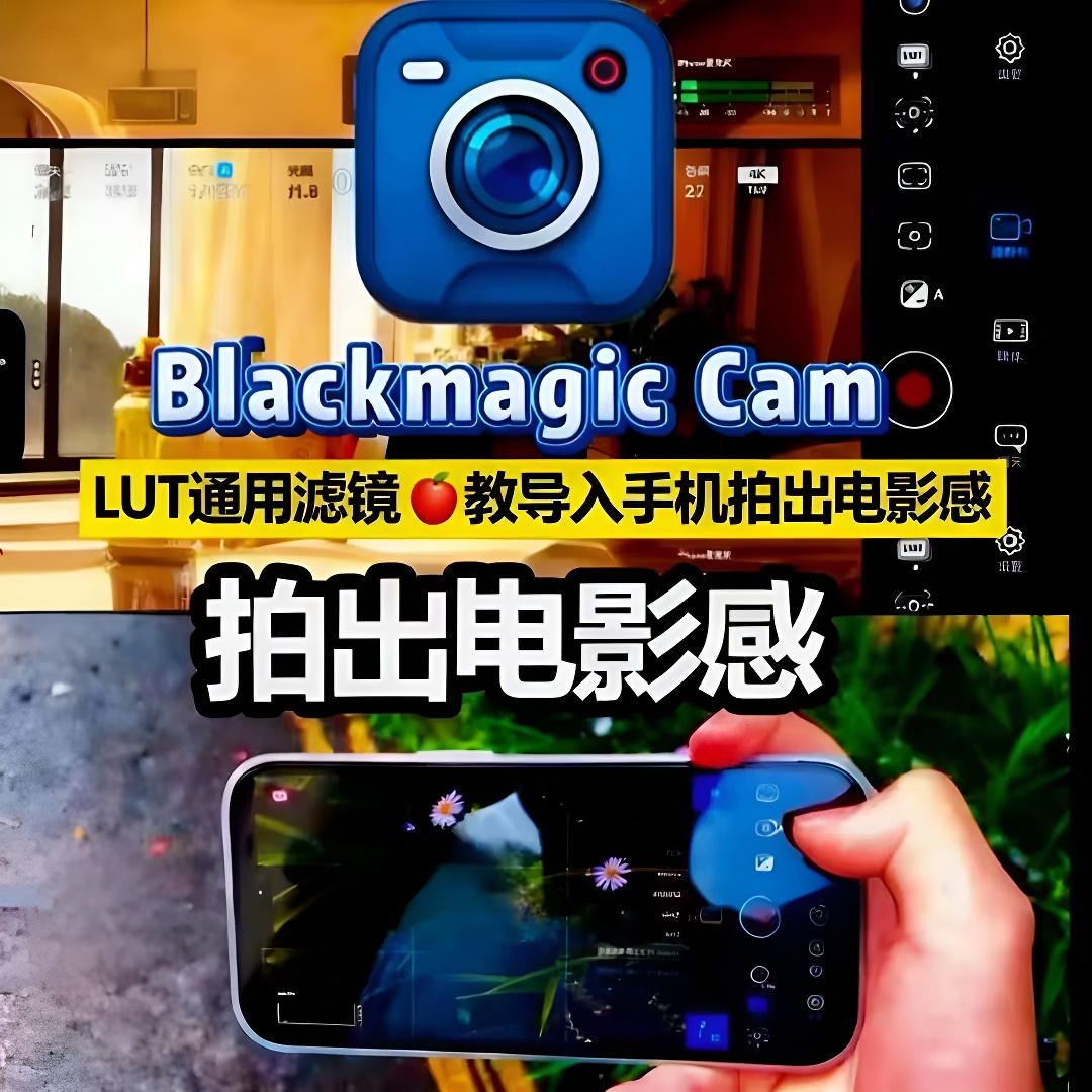 iPhone手机创意电影感调色胶片blackmagic Cam机内直出Lut预设