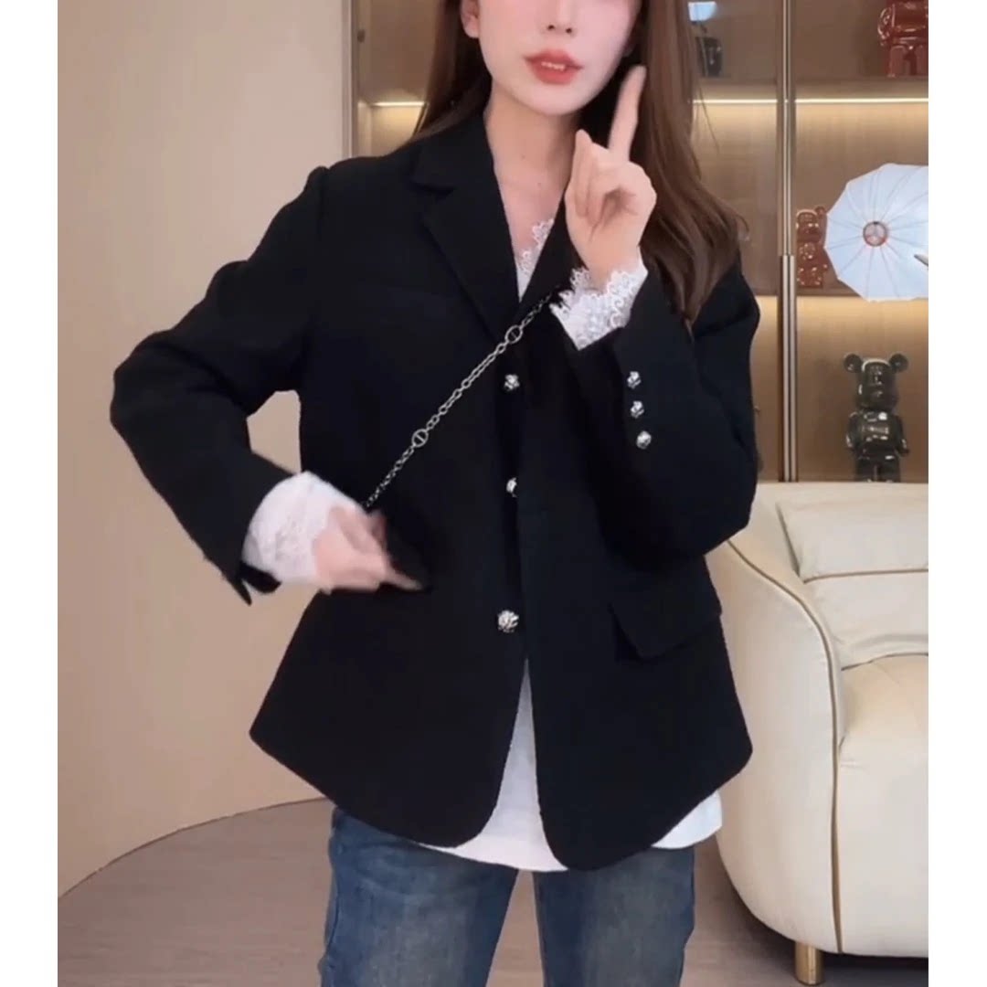 轻奢黑色西装外套女韩版气质