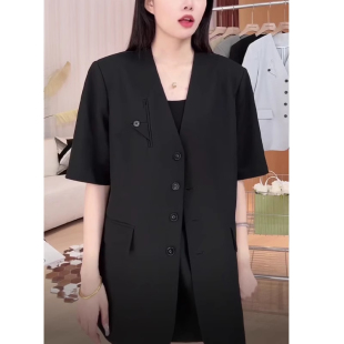 套装 夏季 短裤 显瘦搭配短裙V领女高级感西装 气质2025韩系名媛时尚