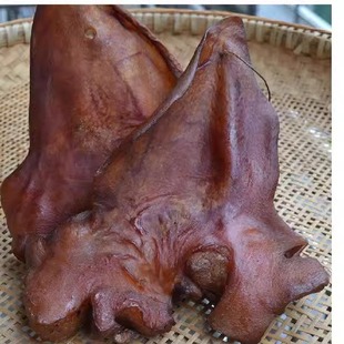 腊猪耳朵尖 猪头500g 湖南湘西土特产柴火烟熏腊肉腌腊味烟熏肉