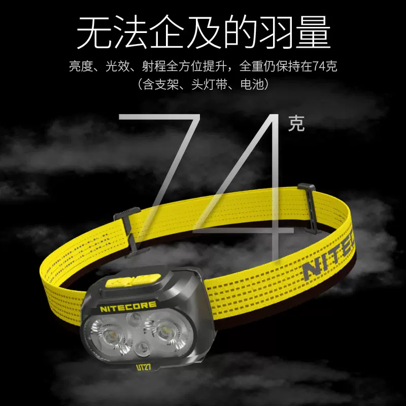 NITECORE奈特科尔UT27头灯强光充电远射超亮户外头戴式越野跑夜钓