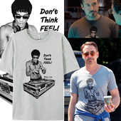 同款 T恤透气 短袖 印花李小龙打碟漫威钢铁侠180g夏季 薄款