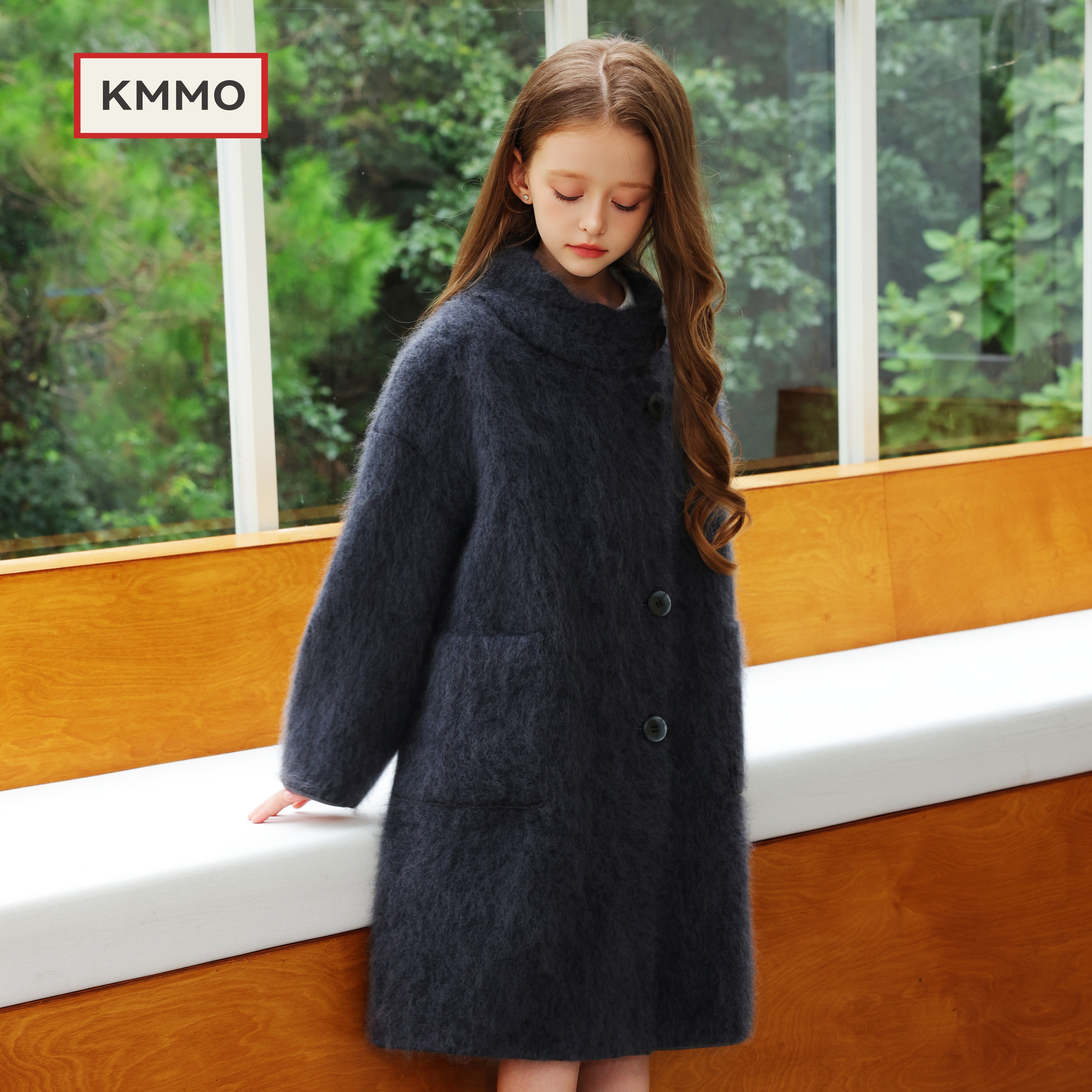 KMMO女童英伦羊毛大衣秋冬保暖