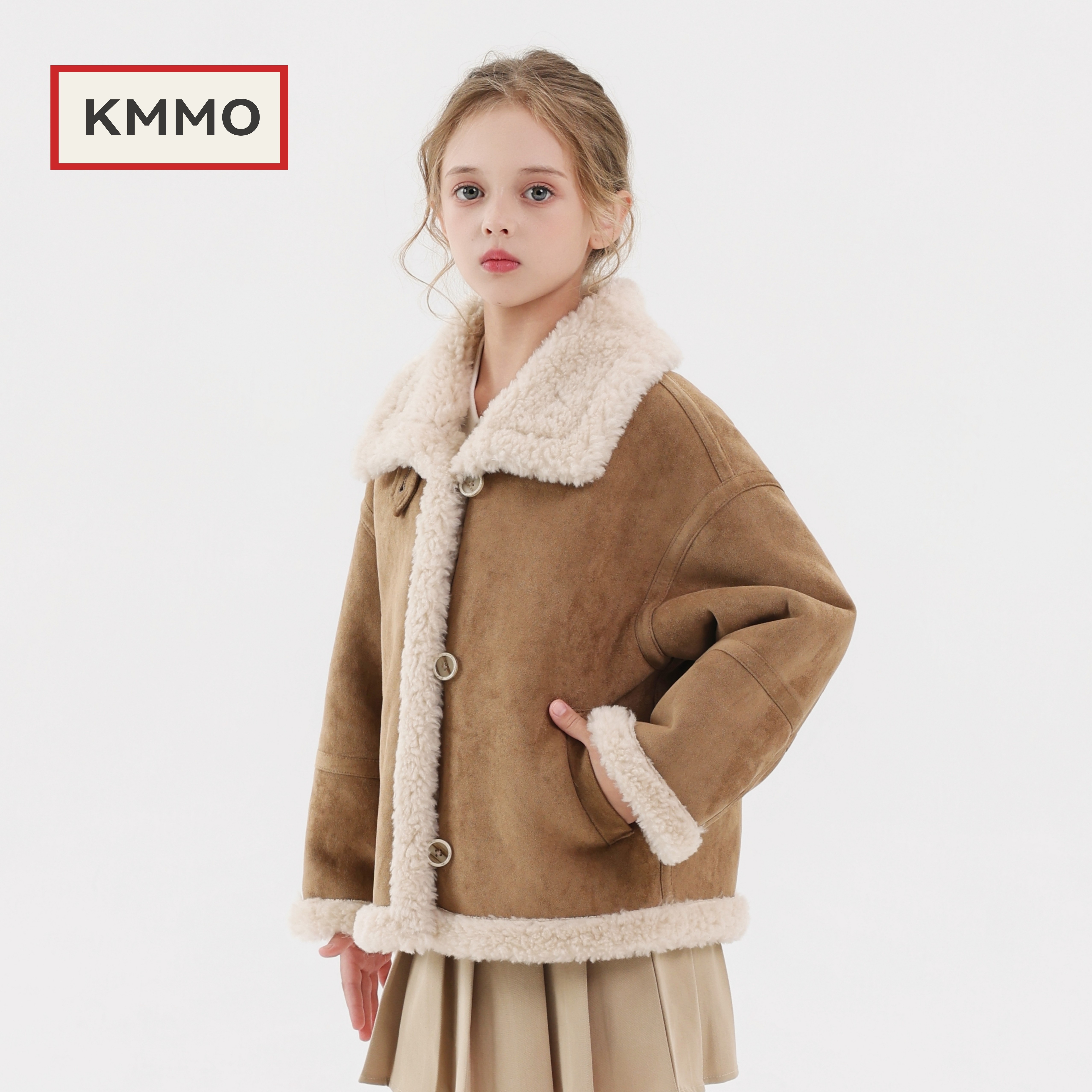 KMMO秋冬女童外套2025新款中大童羊羔毛机车服儿童夹克皮草童装,童装/婴儿装/亲子装,皮草/仿皮草,淘宝优惠券,粉丝福利购,淘宝优惠卷
