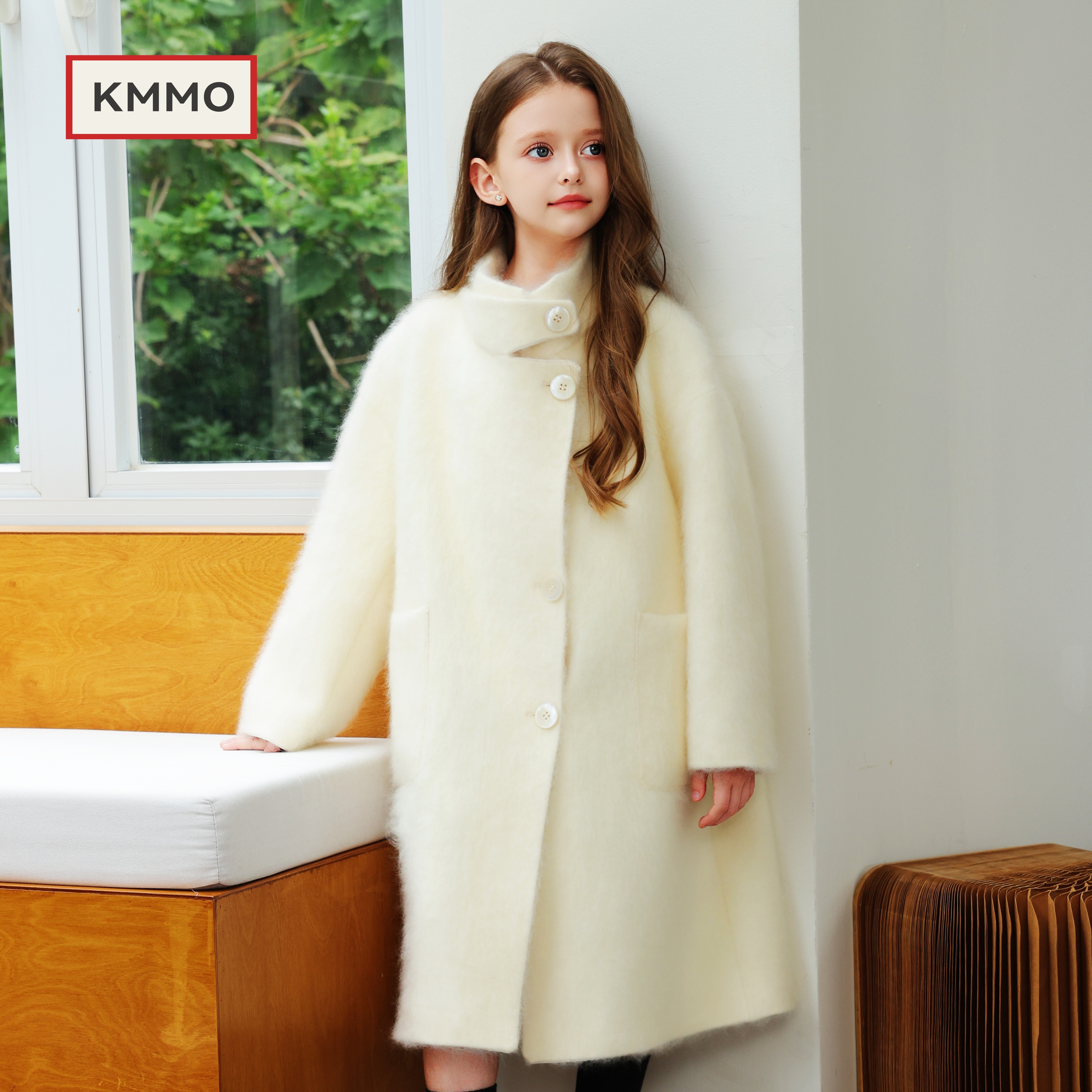 KMMO女童英伦羊毛大衣秋冬保暖