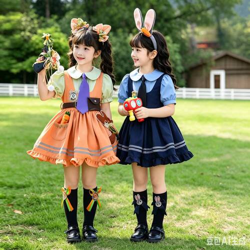 男女童套装疯狂动物城尼克狐狸演出服幼儿园兔子警官儿童cos服装