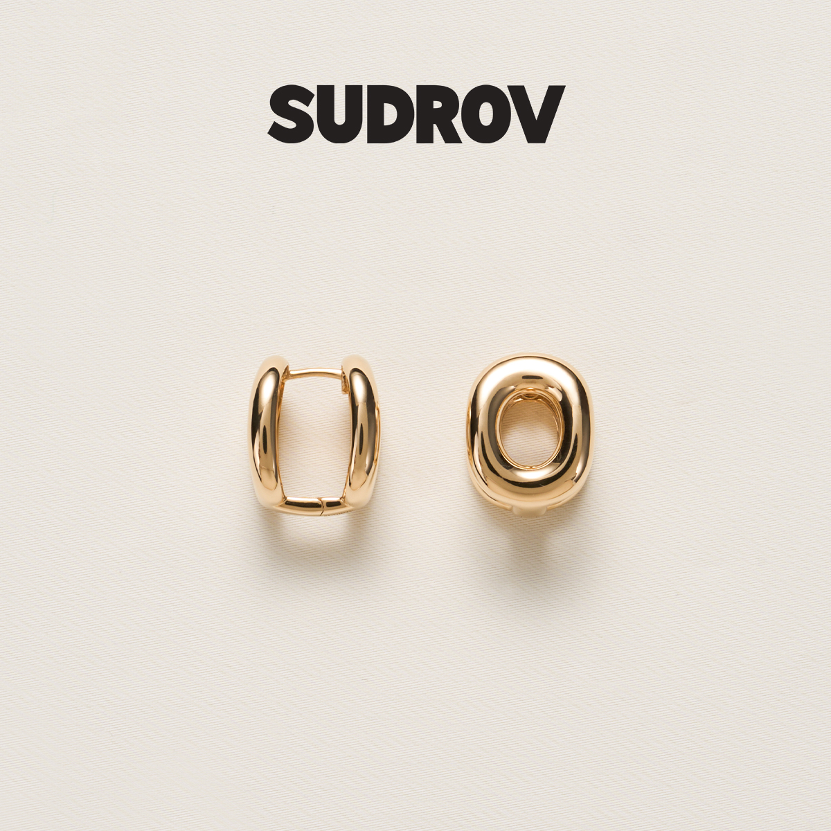 SUDROV素觉轻奢18K金耳环女