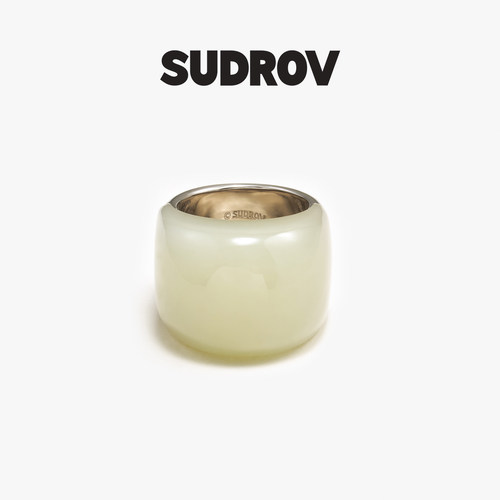 SUDROV素觉和田玉时尚宽戒指