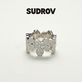 SUDROV素觉轻奢花环戒指精致莫桑钻指环自律尾戒女送女友新年礼物
