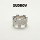 SUDROV素觉轻奢花环戒指精致莫桑钻指环自律尾戒女送女友新年礼物