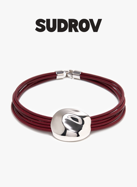 SUDROV素觉个性真皮银项链颈链