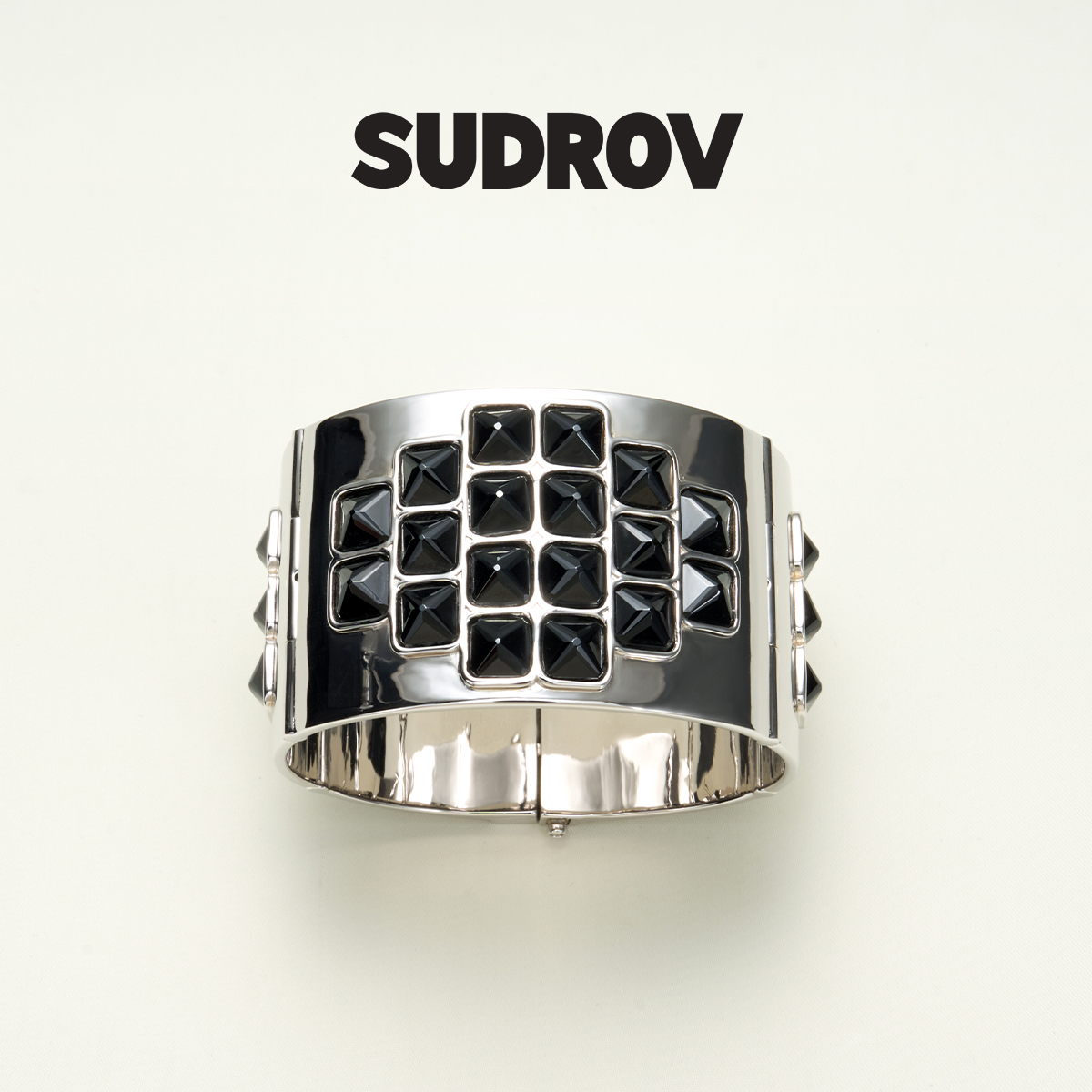 SUDROV/素觉轻奢高级感极简设计925银宝石手镯黑色尖晶石腕饰女
