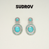 素觉Lucky Sign系列绿松石耳坠轻奢耳钉新中式 民族风耳饰独特耳环