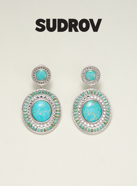 素觉Lucky Sign™绿松石耳坠轻奢耳钉新中式民族风耳饰独特耳环女