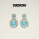 素觉Lucky Sign系列绿松石耳坠轻奢耳钉新中式 民族风耳饰独特耳环