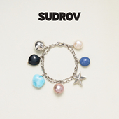 SUDROV素觉2025新款 轻奢小众精致宝石鹰眼石手串多彩海纹石手链女