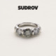SUDROV素觉莫桑石精致戒指轻奢独特高级镶钻指环求婚钻戒生日礼物