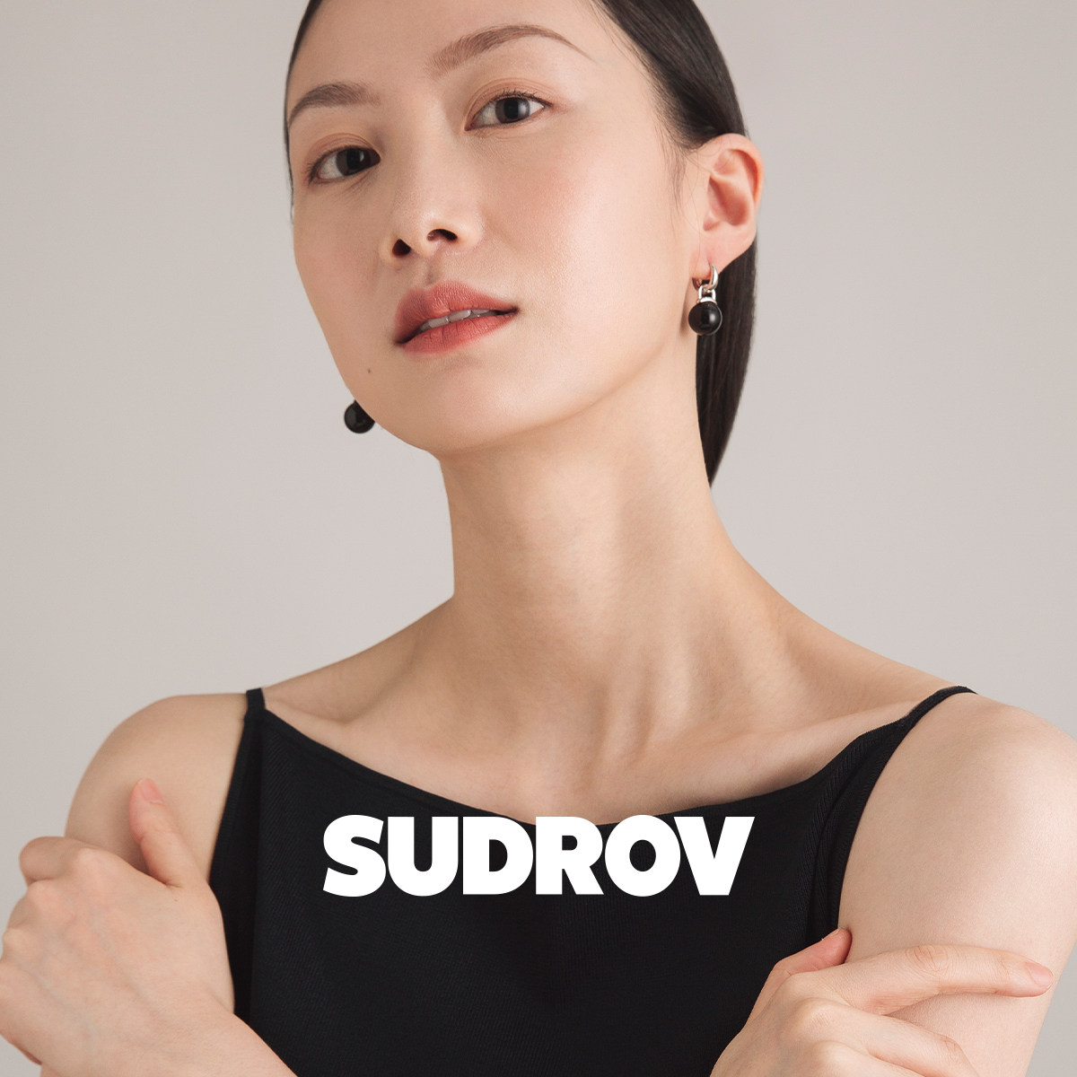 素觉2023年新款925银高级感吊坠耳环女气质黑玛瑙耳坠时尚耳饰潮